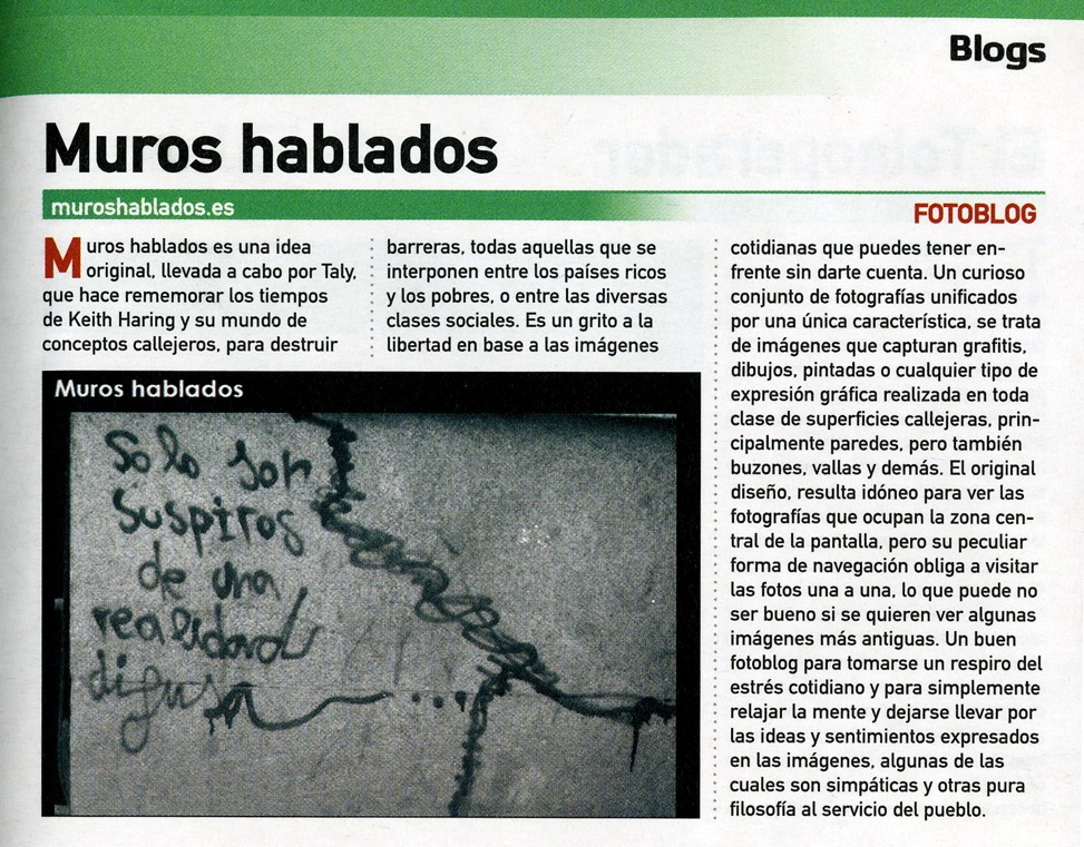 Muros hablados en los 100 mejores blogs en castellano