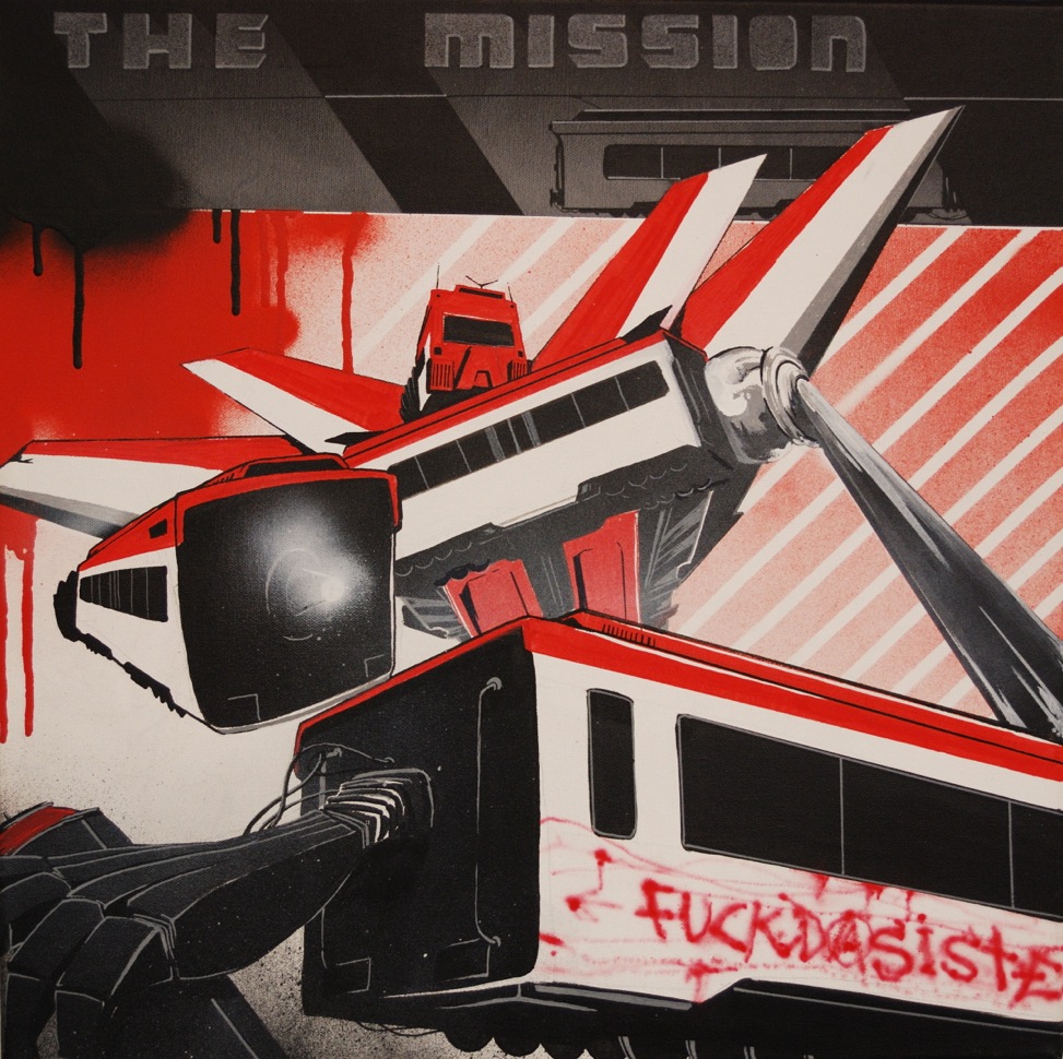 The Mission. De la serie Trainsformers, 2007. Obra de Ome.